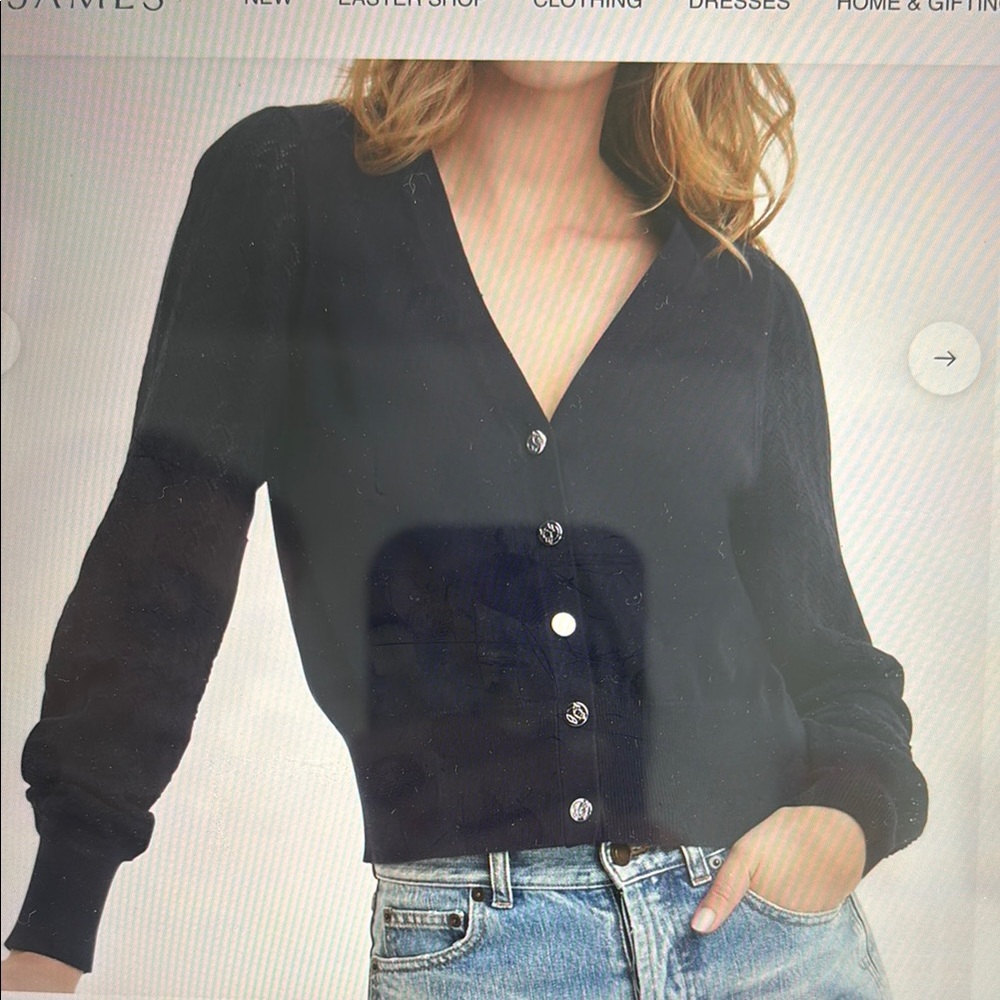 Draper James Button Front Cardigan in Navy